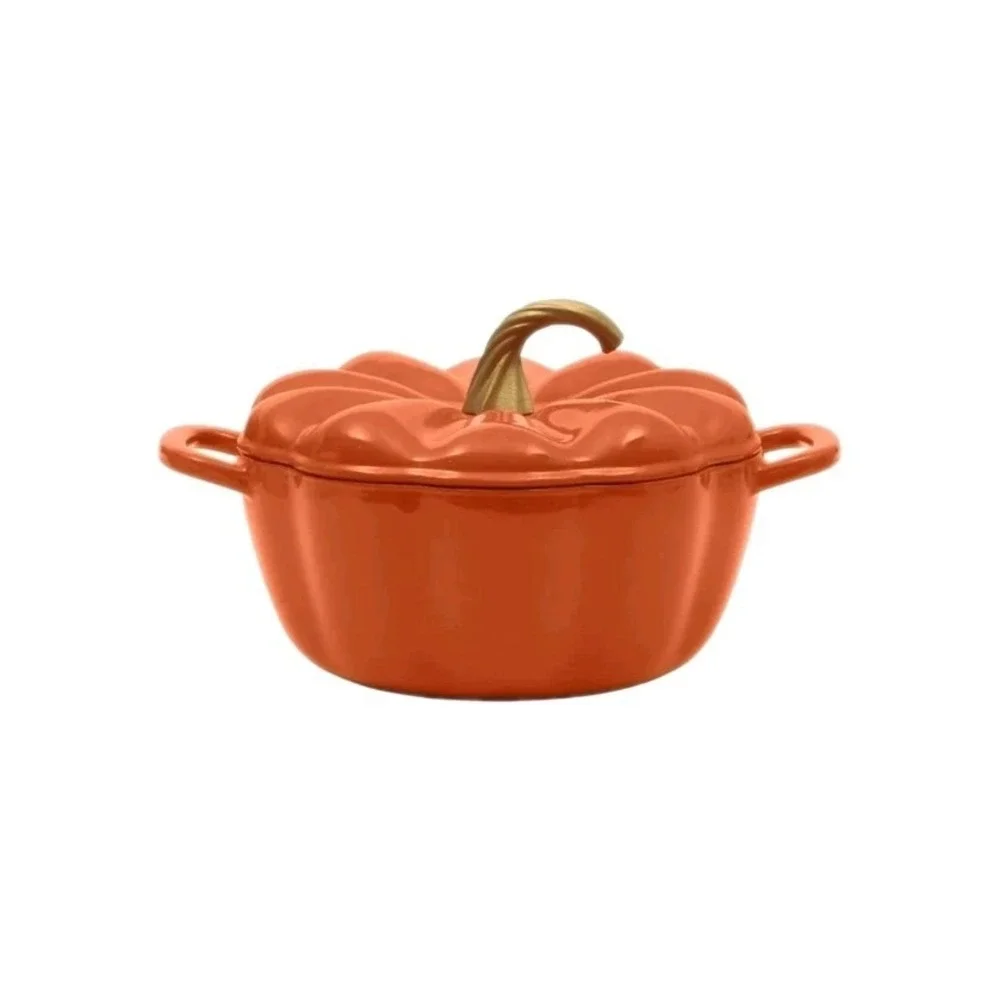 Pioneer Woman 3.5-Quart Enamel-on-Cast Iron Pumpkin Dutch Oven Orange